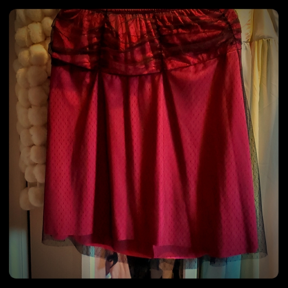 NWOT, Torrid Magenta and black skirt.
